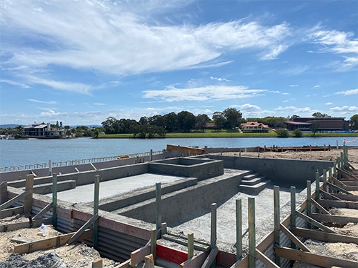 concrete pool building in progress oasis pools